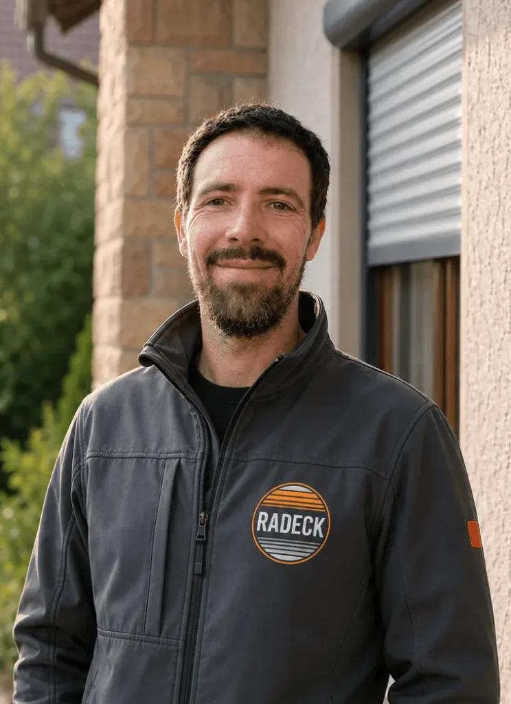 Heinrich Kosel verfügt über langjährige Berufserfahrung als Rollladen- und Sonnenschutzmechatroniker. Nach seiner Ausbildung von 2008 bis 2011 ist er seit Mai 2026 Teil des Teams von Radeck Sonnenschutz. Mit seiner Erfahrung, seinem Fachwissen und seiner sorgfältigen Arbeitsweise sorgt er für eine zuverlässige und qualitativ hochwertige Ausführung auf jeder Baustelle.